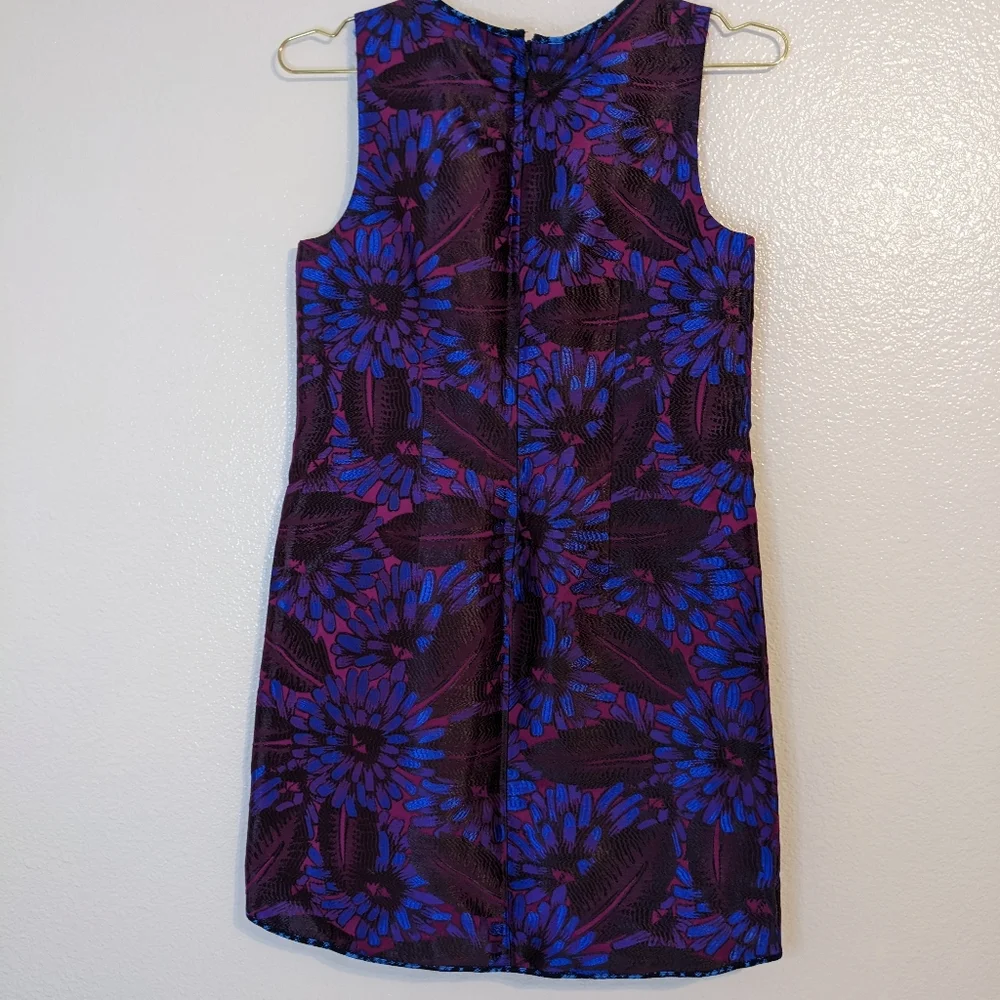 J. Crew Purple and Blue Floral Midi Dress